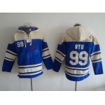 Men's Los Angeles Dodgers #99 Hyun-Jin Ryu Blue Alternate MLB Hoodie