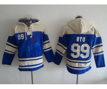 Men's Los Angeles Dodgers #99 Hyun-Jin Ryu Blue Alternate MLB Hoodie