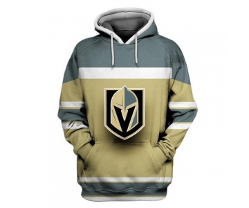 Men's Vegas Golden Knights Gold All Stitched Hooded Sweatshirt