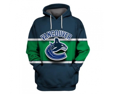 Men's Vancouver Canucks Navy All Stitched Hooded Sweatshirt