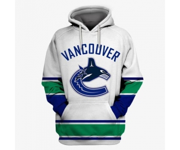 Men's Vancouver Canucks White All Stitched Hooded Sweatshirt