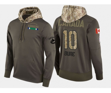 Nike Vancouver Canucks 10 Pavel Bure Retired Olive Salute To Service Pullover Hoodie