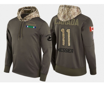 Nike Vancouver Canucks 11 Mark Nessier Retired Olive Salute To Service Pullover Hoodie