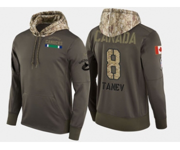 Nike Vancouver Canucks 8 Christopher Tanev Olive Salute To Service Pullover Hoodie