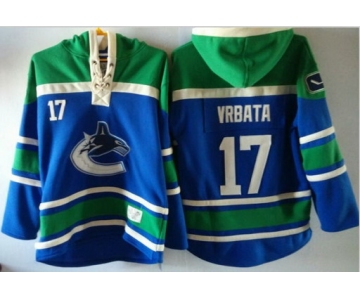 Old Time Hockey Vancouver Canucks #17 Radim Vrbata Blue Hoodie