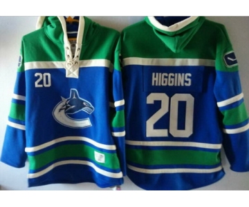 Old Time Hockey Vancouver Canucks #20 Chris Higgins Blue Hoodie