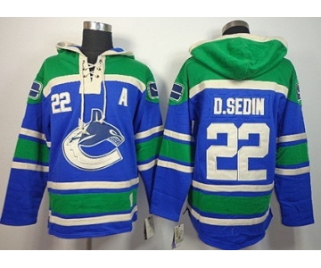 Old Time Hockey Vancouver Canucks #22 Daniel Sedin Blue Hoodie