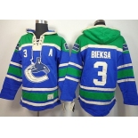 Old Time Hockey Vancouver Canucks #3 Kevin Bieksa Blue Hoodie