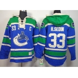 Old Time Hockey Vancouver Canucks #33 Henrik Sedin Blue Hoodie
