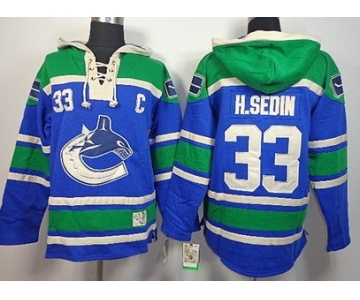 Old Time Hockey Vancouver Canucks #33 Henrik Sedin Blue Hoodie