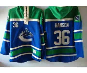 Old Time Hockey Vancouver Canucks #36 Jannik Hansen Blue Hoodie