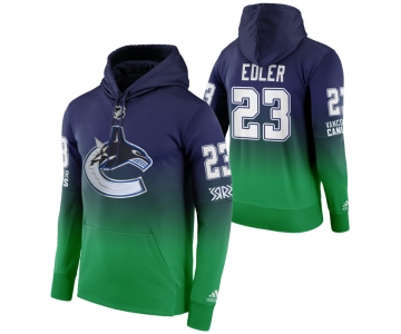 Vancouver Canucks #23 Alexander Edler Adidas Reverse Retro Pullover Hoodie Green