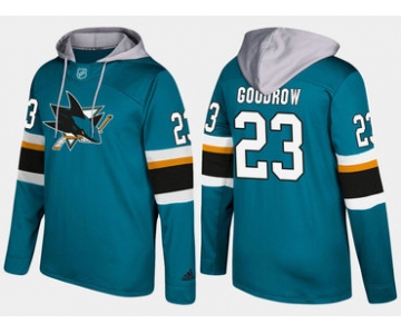 Adidas San Jose Sharks 23 Barclay Goodrow Name And Number Teal Hoodie