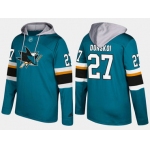 Adidas San Jose Sharks 27 Joonas Donskoi Name And Number Teal Hoodie