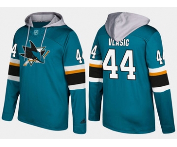 Adidas San Jose Sharks 44 Marc Edouard Vlasic Name And Number Teal Hoodie