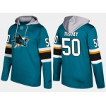 Adidas San Jose Sharks 50 Chris Tierney Name And Number Teal Hoodie