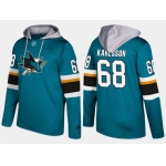 Adidas San Jose Sharks 68 Melker Karlsson Name And Number Teal Hoodie