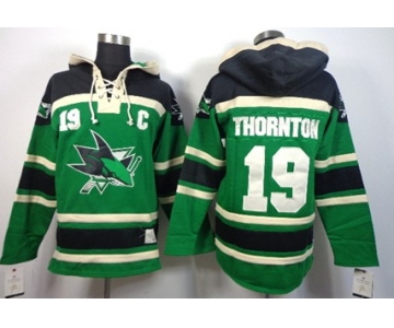 Old Time Hockey San Jose Sharks #19 Joe Thornton Green Hoodie