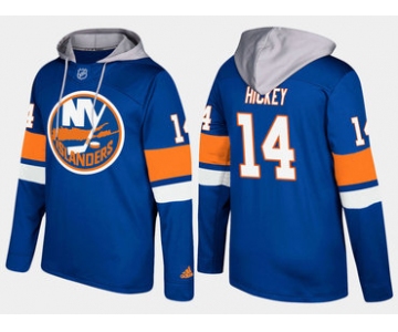 Adidas New York Islanders 14 Thomas Hickey Name And Number Blue Hoodie