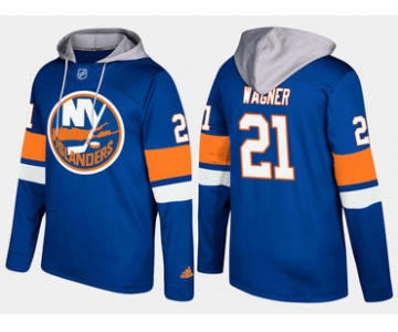 Adidas New York Islanders 21 Chris Wagner Name And Number Blue Hoodie