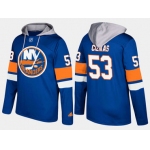 Adidas New York Islanders 53 Casey Cizikas Name And Number Blue Hoodie