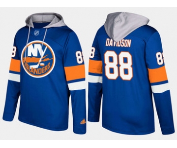 Adidas New York Islanders 88 Brandon Davidson Name And Number Blue Hoodie