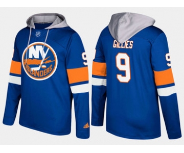 Adidas New York Islanders 9 Clark Gillies Retired Blue Name And Number Hoodie