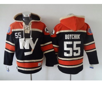 Men's New York Islanders #55 Johnny Boychuk Old Time Hockey 2015 Black Hoodie