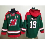 Men's New Jersey Devils #19 Travis Zajac Green Ageless Must-Have Lace-Up Pullover Hoodie