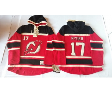 Old Time Hockey New Jersey Devils #17 Michael Ryder Red With Black Hoodie