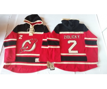 Old Time Hockey New Jersey Devils #2 Marek Zidlicky Red With Black Hoodie