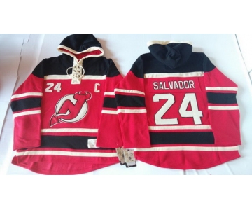 Old Time Hockey New Jersey Devils #24 Bryce Salvador Red With Black Hoodie