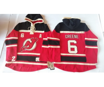 Old Time Hockey New Jersey Devils #6 Andy Greene Red With Black Hoodie