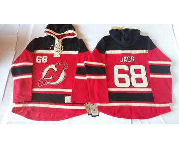Old Time Hockey New Jersey Devils #68 Jaromir Jagr Red With Black Hoodie