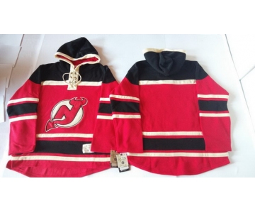 Old Time Hockey New Jersey Devils Blank Red With Black Hoodie