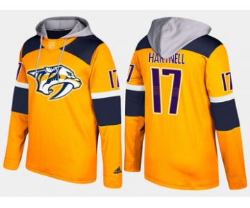 Adidas Nashville Predators 17 Scott Hartnell Name And Number Yellow Hoodie