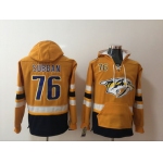 Men's Nashville Predators #76 P. K. Subban NEW Yellow Pocket Stitched NHL Old Time Hockey Hoodie