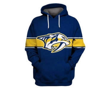 Men's Nashville Predators Blue All Stitched Hooded Sweatshirt
