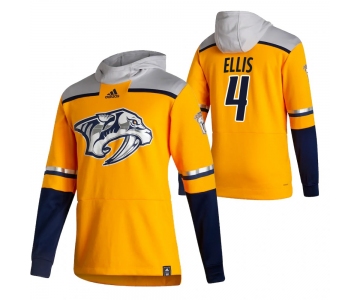 Nashville Predators #4 Ryan Ellis Adidas Reverse Retro Pullover Hoodie Gold