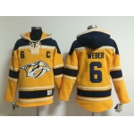 Old Time Hockey Nashville Predators #6 Shea Weber Yellow Hoodie