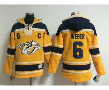 Old Time Hockey Nashville Predators #6 Shea Weber Yellow Hoodie