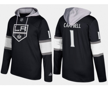 Adidas Los Angeles Kings 1 Jack Campbell Name And Number Black Hoodie