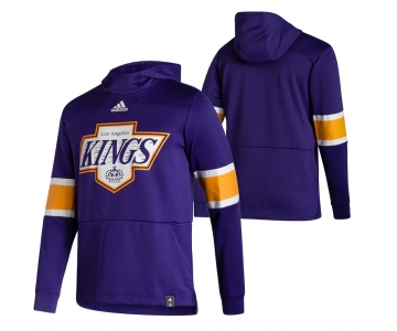 Los Angeles Kings Blank Adidas Reverse Retro Pullover Hoodie Purple