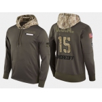 Nike Los Angeles Kings 15 Andy Andreoff Olive Salute To Service Pullover Hoodie