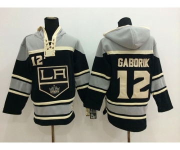 Old Time Hockey Los Angeles Kings #12 Marian Gaborik Black Hoodie