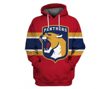Men's Florida Panthers Red All Stitched Hooded Sweatshirt