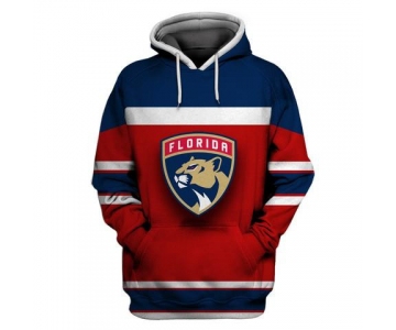 Men's Florida Panthers Red Navy All Stitched Hooded Sweatshirt