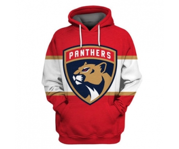 Men's Florida Panthers Red White All Stitched Hooded Sweatshirt