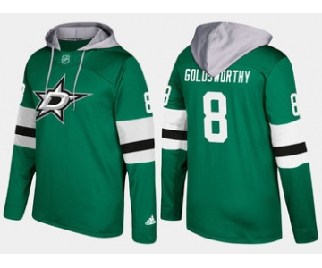 Adidas Dallas Stars 8 Bill Goldsworthy Retired Green Name And Number Hoodie