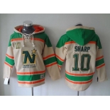 Men's Dallas Stars #10 Patrick Sharp Old Time Hockey Cream Hoodie